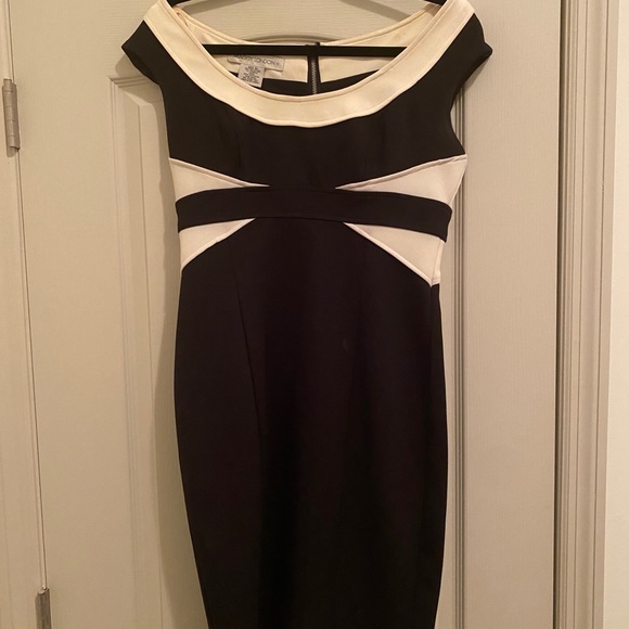 Black and White Maggy London Dress-Off Shoulder - Picture 1 of 2